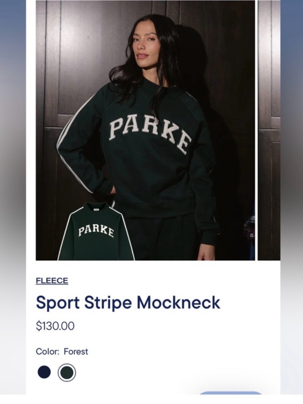 SOLD OUT Parke Forest Green Sport Stripe Mockneck Sweater